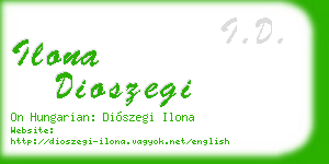 ilona dioszegi business card